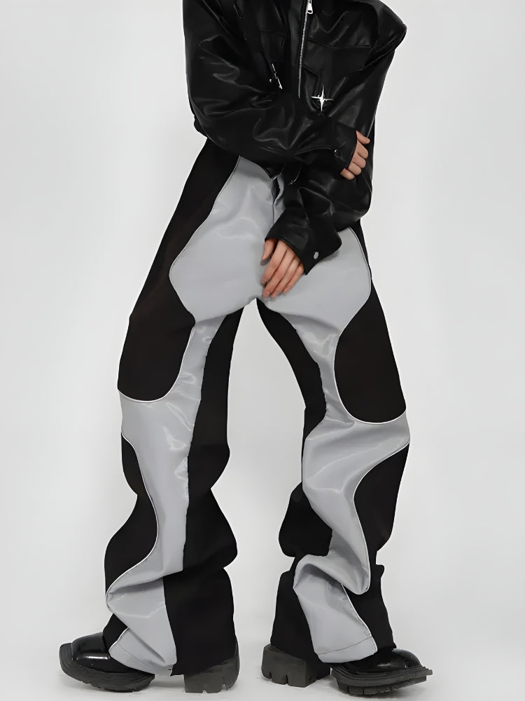 Quick Outfits, Modest Fashion Outfits Ideas Cyberpunk Patchwork Wide Leg Pants Quick Outfits, Modest Fashion Outfits Ideas Cyberpunk Patchwork Wide Leg Pants
