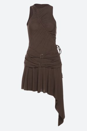 Quick Outfits, Modest Fashion Outfits Ideas Cyberpunk Ruched Asymmetric Mini Dress