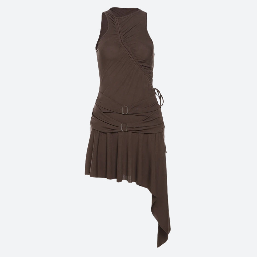 Quick Outfits, Modest Fashion Outfits Ideas Cyberpunk Ruched Asymmetric Mini Dress Quick Outfits, Modest Fashion Outfits Ideas Cyberpunk Ruched Asymmetric Mini Dress