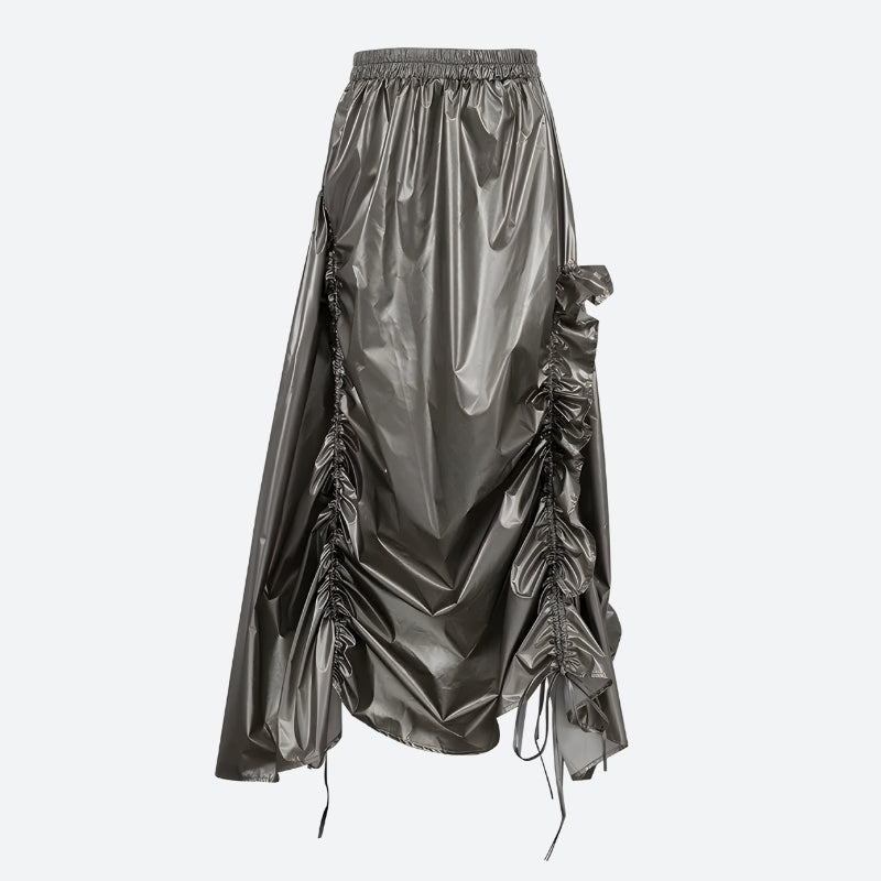 Quick Outfits, Modest Fashion Outfits Ideas Cyberpunk Ruched Parachute Maxi Skirt Quick Outfits, Modest Fashion Outfits Ideas Cyberpunk Ruched Parachute Maxi Skirt
