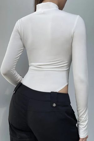 Quick Outfits, Modest Fashion Outfits Ideas Cyberpunk Striped Cut Out Bodysuit