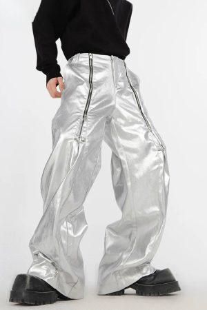Quick Outfits, Modest Fashion Outfits Ideas Cyberpunk Zip-Up Parachute Pants