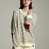 Quick Outfits, Modest Fashion Outfits Ideas Daisy Embroidered Striped Sweatshirt