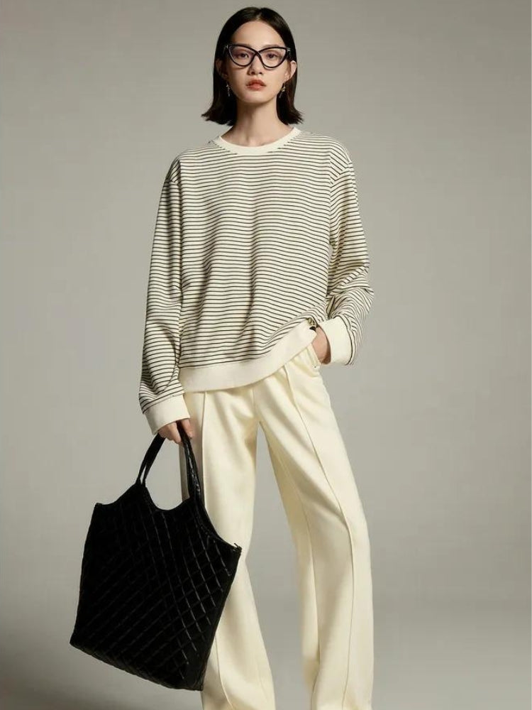 Quick Outfits, Modest Fashion Outfits Ideas Daisy Embroidered Striped Sweatshirt Quick Outfits, Modest Fashion Outfits Ideas Daisy Embroidered Striped Sweatshirt
