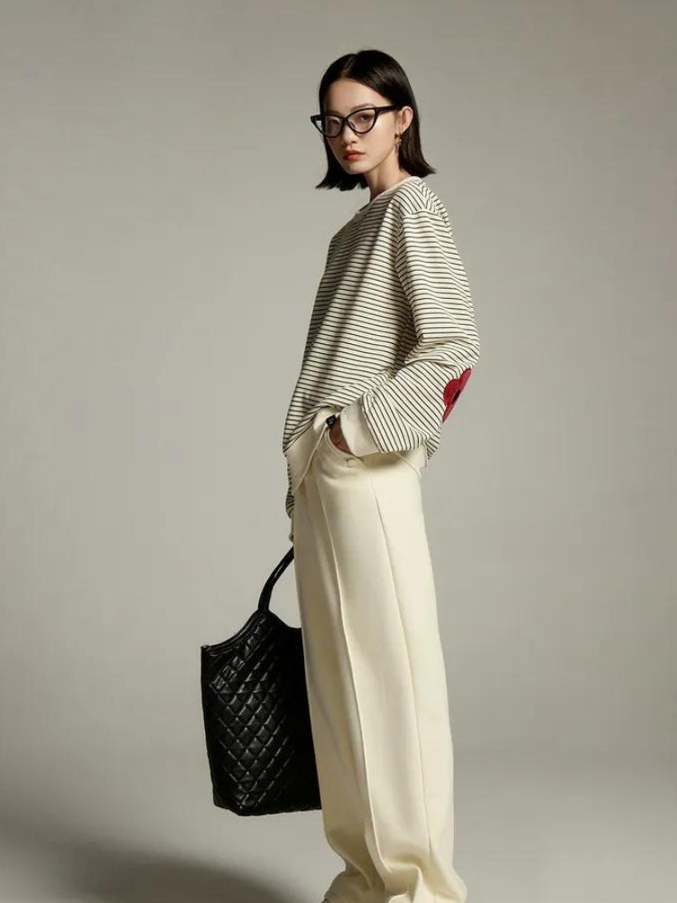 Quick Outfits, Modest Fashion Outfits Ideas Daisy Embroidered Striped Sweatshirt Quick Outfits, Modest Fashion Outfits Ideas Daisy Embroidered Striped Sweatshirt