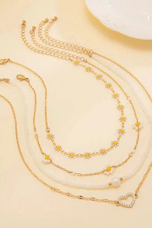 Quick Outfits, Modest Fashion Outfits Ideas Daisy & Heart Four-Pack Necklace Set