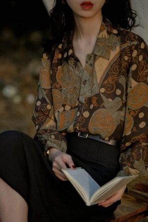 Quick Outfits, Modest Fashion Outfits Ideas Dark Academia Artistic Figures Shirt