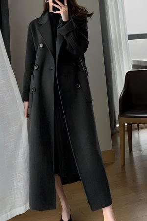 Quick Outfits, Modest Fashion Outfits Ideas Dark Academia Belted Long Coat