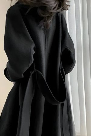 Quick Outfits, Modest Fashion Outfits Ideas Dark Academia Belted Long Coat