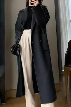 Quick Outfits, Modest Fashion Outfits Ideas Dark Academia Belted Long Coat