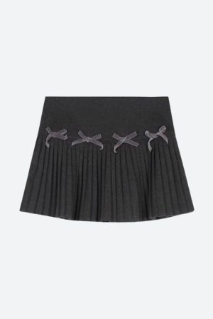 Quick Outfits, Modest Fashion Outfits Ideas Dark Academia Bow Pleated Mini Skirt