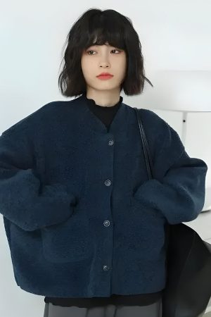 Quick Outfits, Modest Fashion Outfits Ideas Dark Academia Button Up Pockets Cardigan