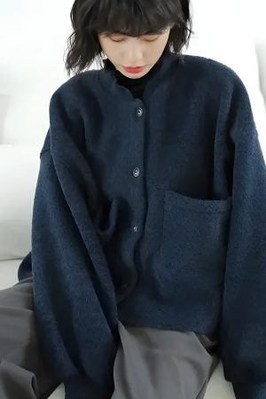 Quick Outfits, Modest Fashion Outfits Ideas Dark Academia Button Up Pockets Cardigan