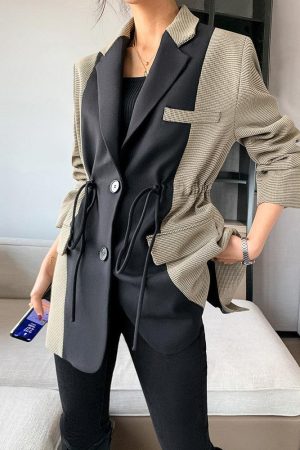 Quick Outfits, Modest Fashion Outfits Ideas Dark Academia Double Color Blazer