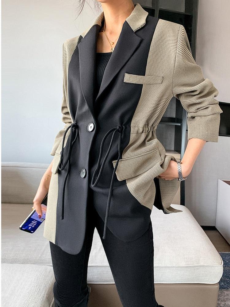Quick Outfits, Modest Fashion Outfits Ideas Dark Academia Double Color Blazer Quick Outfits, Modest Fashion Outfits Ideas Dark Academia Double Color Blazer