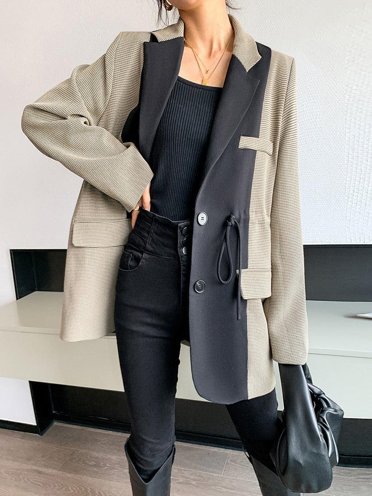 Quick Outfits, Modest Fashion Outfits Ideas Dark Academia Double Color Blazer Quick Outfits, Modest Fashion Outfits Ideas Dark Academia Double Color Blazer