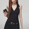 Quick Outfits, Modest Fashion Outfits Ideas Dark Academia Halter Mini Dress
