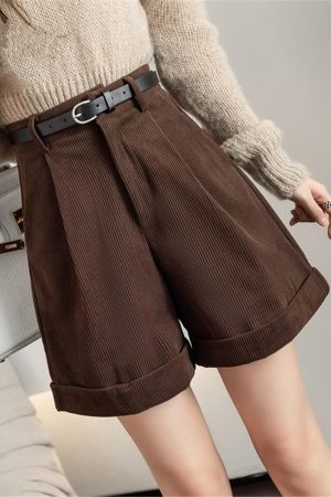 Quick Outfits, Modest Fashion Outfits Ideas Dark Academia High Waist Shorts