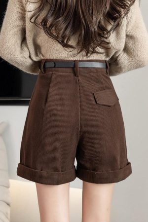 Quick Outfits, Modest Fashion Outfits Ideas Dark Academia High Waist Shorts