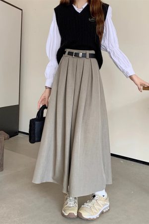 Quick Outfits, Modest Fashion Outfits Ideas Dark Academia Midi Skirt