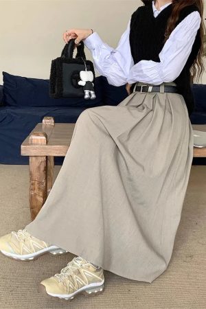 Quick Outfits, Modest Fashion Outfits Ideas Dark Academia Midi Skirt