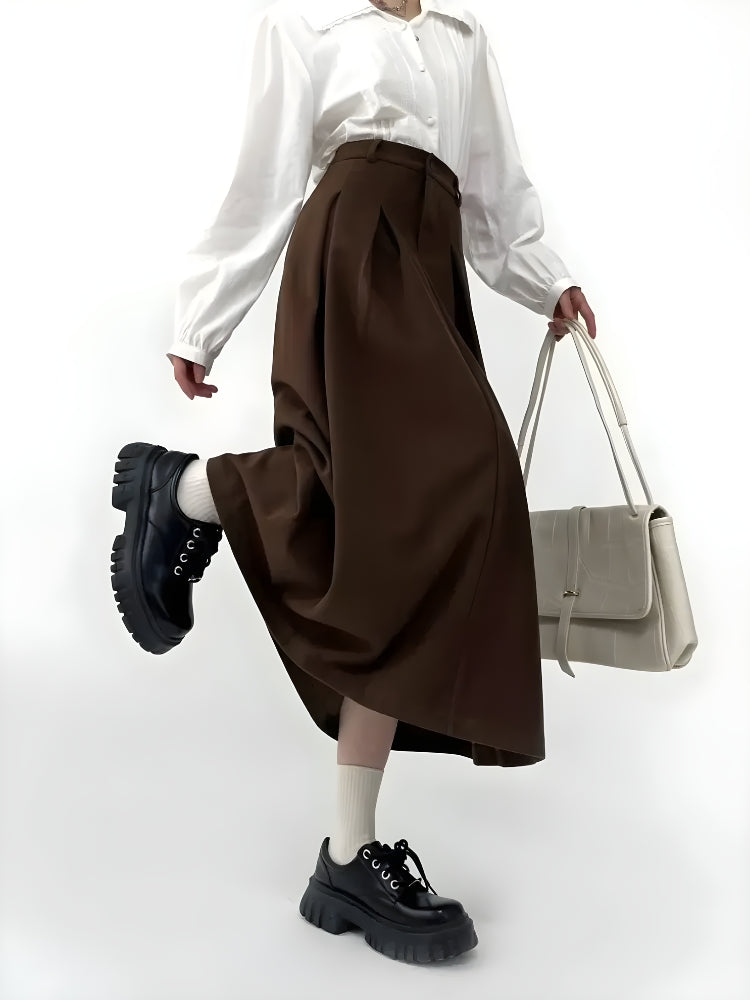 Quick Outfits, Modest Fashion Outfits Ideas Dark Academia Pleated Midi Skirt Quick Outfits, Modest Fashion Outfits Ideas Dark Academia Pleated Midi Skirt