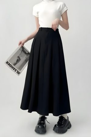 Quick Outfits, Modest Fashion Outfits Ideas Dark Academia Pleated Midi Skirt