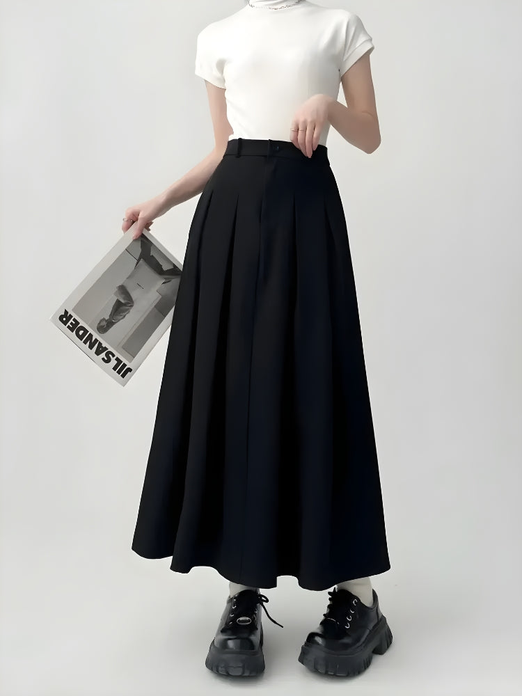 Quick Outfits, Modest Fashion Outfits Ideas Dark Academia Pleated Midi Skirt Quick Outfits, Modest Fashion Outfits Ideas Dark Academia Pleated Midi Skirt