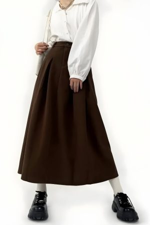 Quick Outfits, Modest Fashion Outfits Ideas Dark Academia Pleated Midi Skirt
