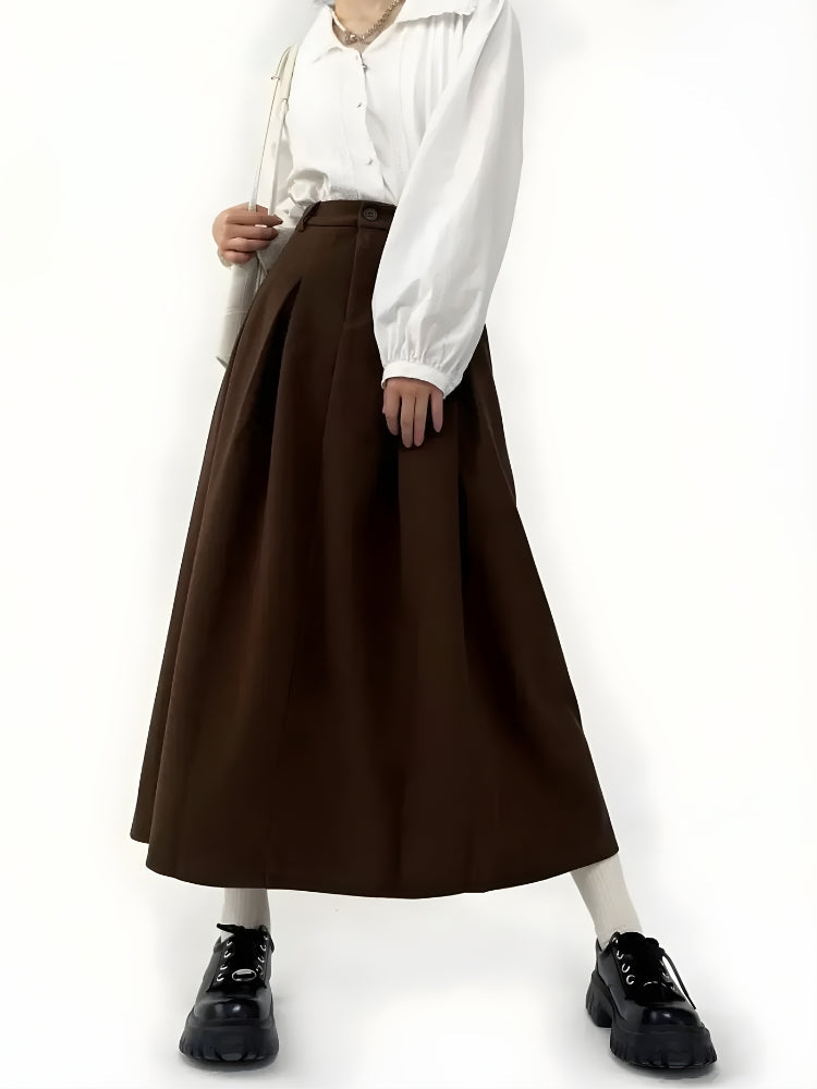 Quick Outfits, Modest Fashion Outfits Ideas Dark Academia Pleated Midi Skirt Quick Outfits, Modest Fashion Outfits Ideas Dark Academia Pleated Midi Skirt