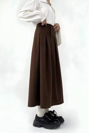 Quick Outfits, Modest Fashion Outfits Ideas Dark Academia Pleated Midi Skirt