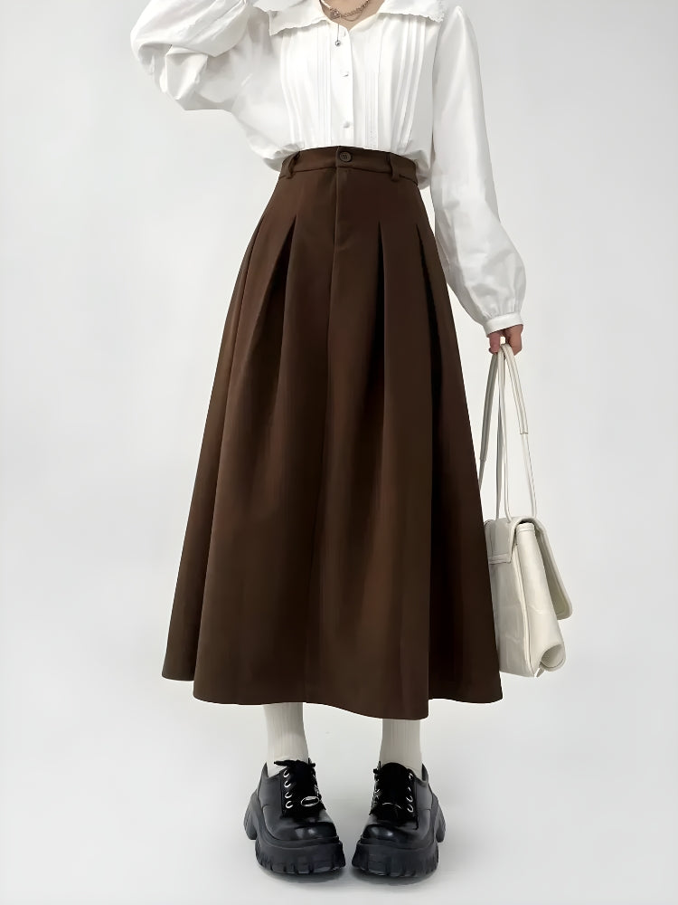 Quick Outfits, Modest Fashion Outfits Ideas Dark Academia Pleated Midi Skirt Quick Outfits, Modest Fashion Outfits Ideas Dark Academia Pleated Midi Skirt