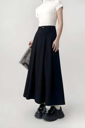 Quick Outfits, Modest Fashion Outfits Ideas Dark Academia Pleated Midi Skirt