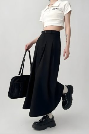Quick Outfits, Modest Fashion Outfits Ideas Dark Academia Pleated Midi Skirt