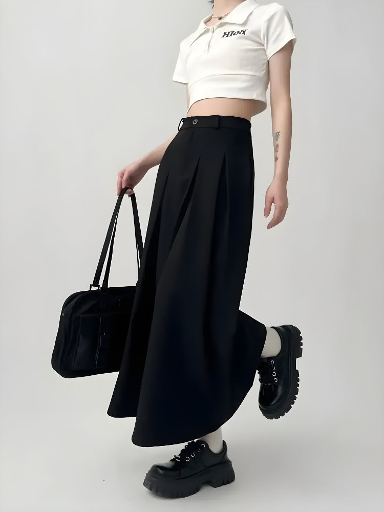Quick Outfits, Modest Fashion Outfits Ideas Dark Academia Pleated Midi Skirt Quick Outfits, Modest Fashion Outfits Ideas Dark Academia Pleated Midi Skirt