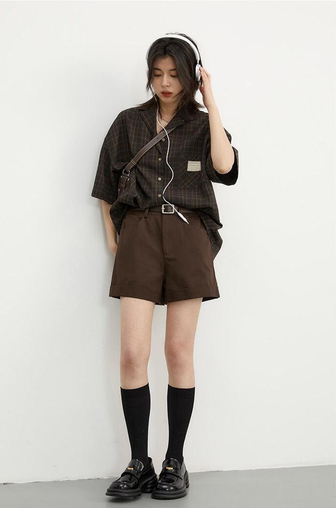 Quick Outfits, Modest Fashion Outfits Ideas Dark Academia V-Neck Plaid Shirt Quick Outfits, Modest Fashion Outfits Ideas Dark Academia V-Neck Plaid Shirt