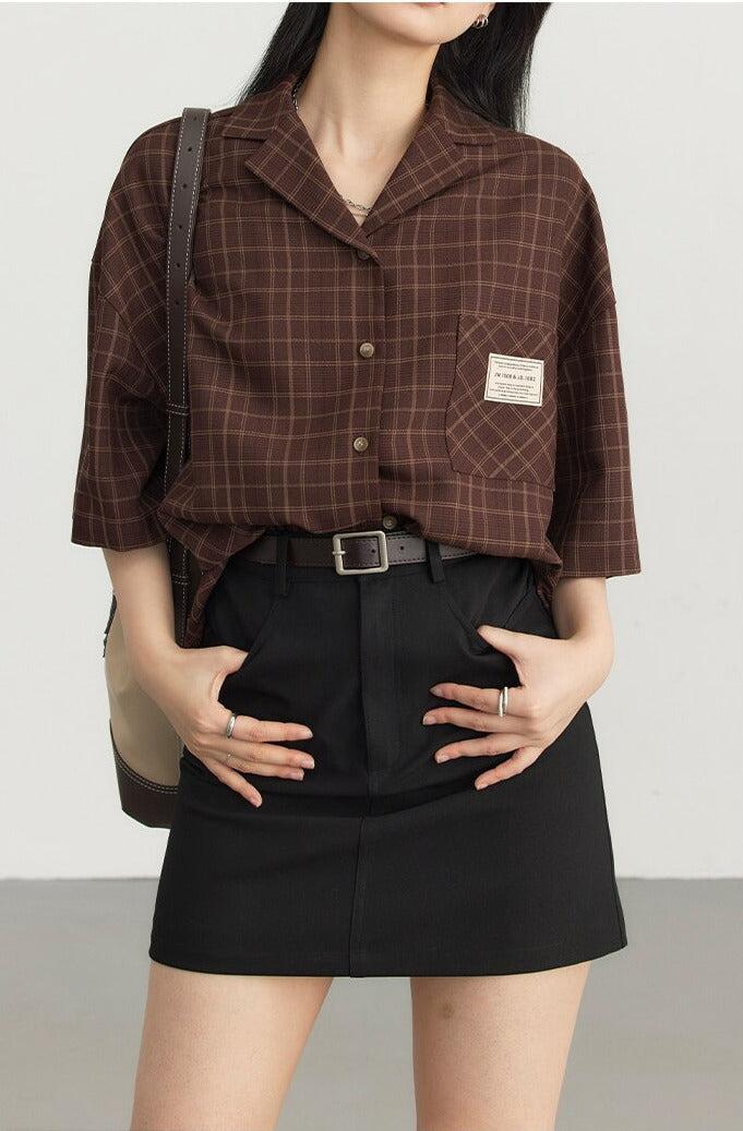 Quick Outfits, Modest Fashion Outfits Ideas Dark Academia V-Neck Plaid Shirt Quick Outfits, Modest Fashion Outfits Ideas Dark Academia V-Neck Plaid Shirt