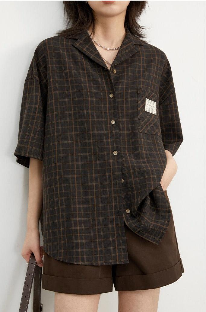 Quick Outfits, Modest Fashion Outfits Ideas Dark Academia V-Neck Plaid Shirt Quick Outfits, Modest Fashion Outfits Ideas Dark Academia V-Neck Plaid Shirt