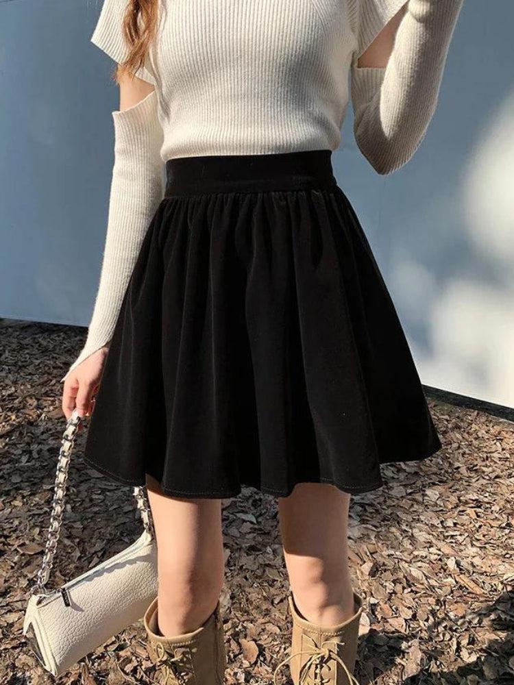 Quick Outfits, Modest Fashion Outfits Ideas Dark Academia Velvet Mini Skirt Quick Outfits, Modest Fashion Outfits Ideas Dark Academia Velvet Mini Skirt