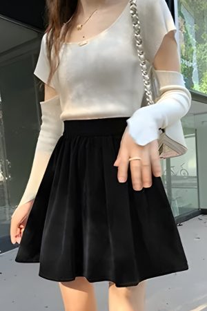 Quick Outfits, Modest Fashion Outfits Ideas Dark Academia Velvet Mini Skirt