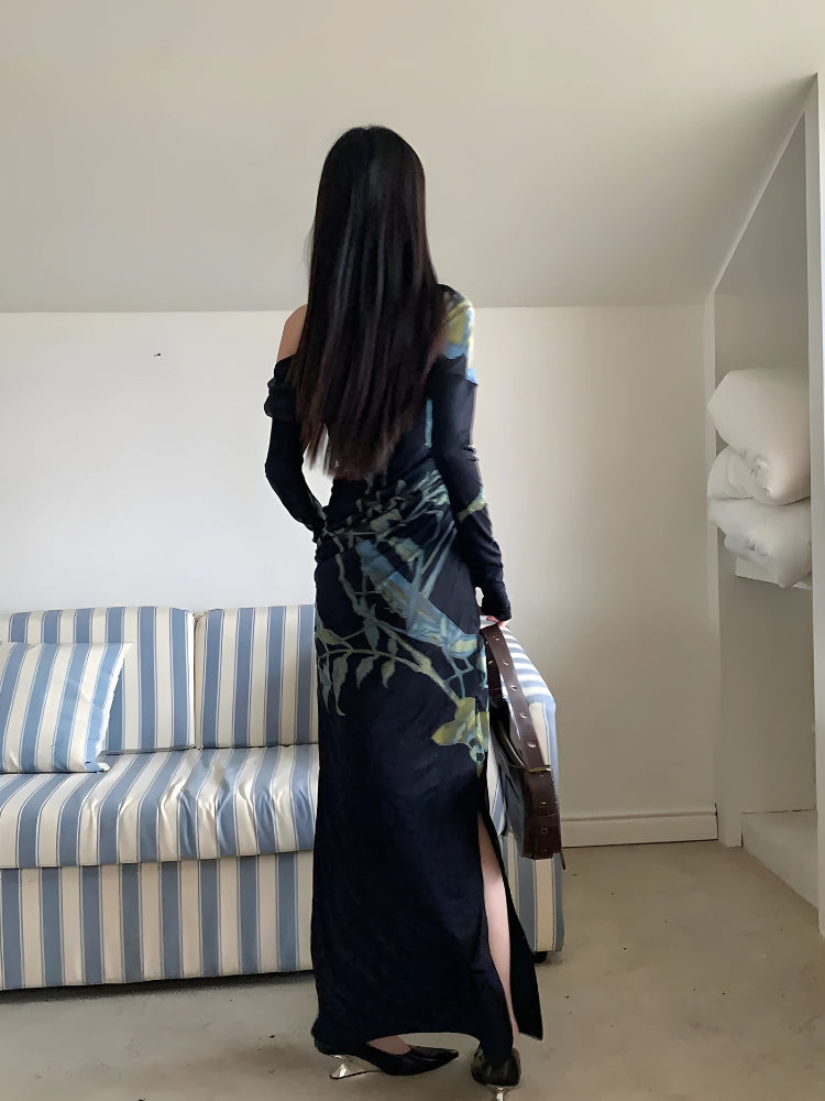 Quick Outfits, Modest Fashion Outfits Ideas Dark Fairy One Shoulder Maxi Dress Quick Outfits, Modest Fashion Outfits Ideas Dark Fairy One Shoulder Maxi Dress
