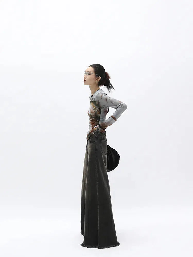 Quick Outfits, Modest Fashion Outfits Ideas Dark Wash Distressed Wide Leg Jeans Quick Outfits, Modest Fashion Outfits Ideas Dark Wash Distressed Wide Leg Jeans