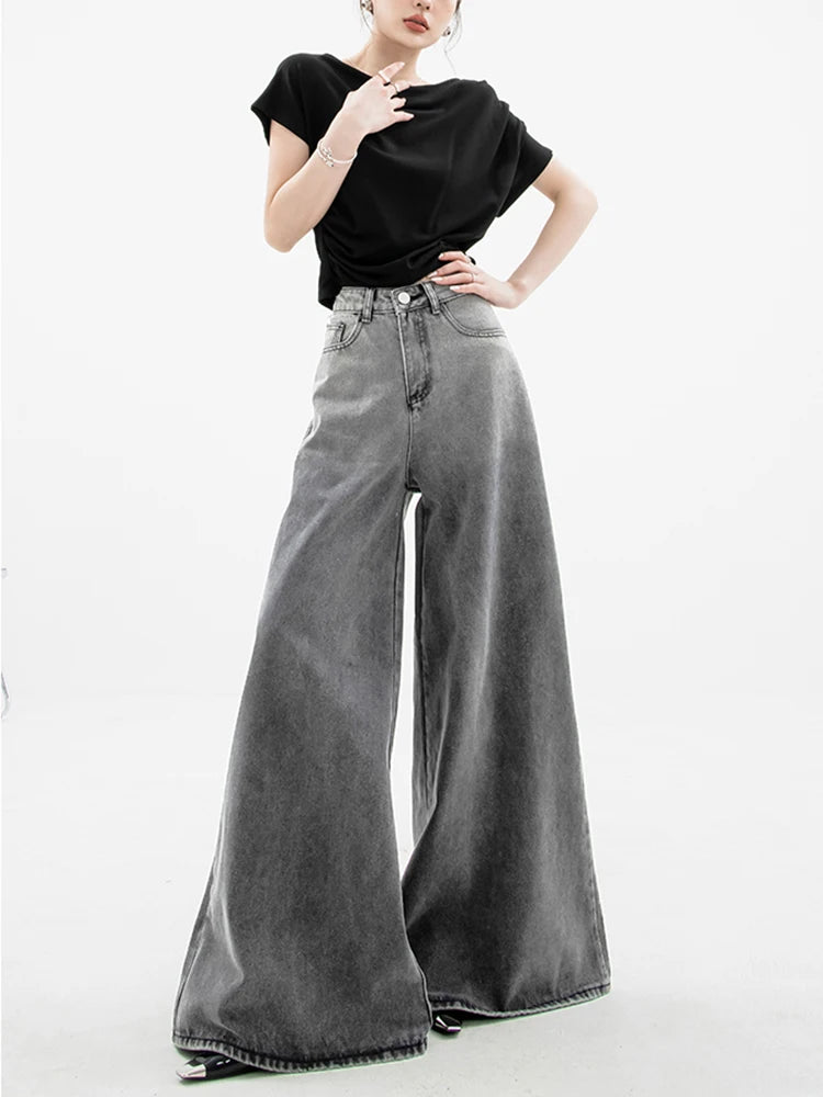 Quick Outfits, Modest Fashion Outfits Ideas Dark Wash Super Wide Leg Jeans Quick Outfits, Modest Fashion Outfits Ideas Dark Wash Super Wide Leg Jeans