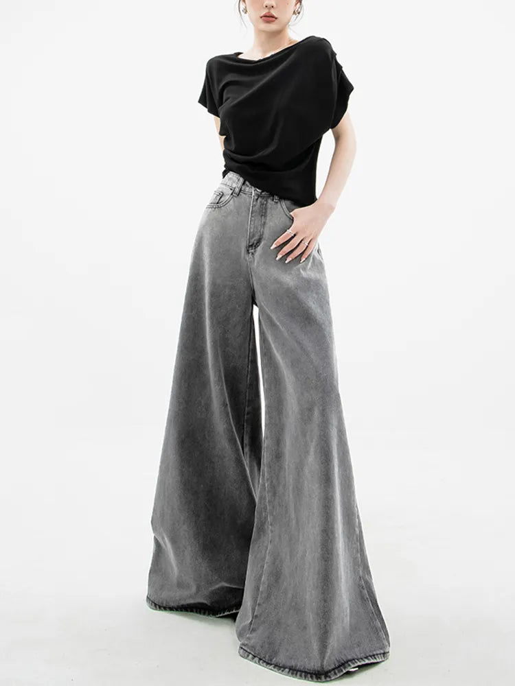 Quick Outfits, Modest Fashion Outfits Ideas Dark Wash Super Wide Leg Jeans Quick Outfits, Modest Fashion Outfits Ideas Dark Wash Super Wide Leg Jeans
