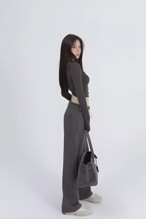 Quick Outfits, Modest Fashion Outfits Ideas Deep Scoop Neck Two Piece Set Top