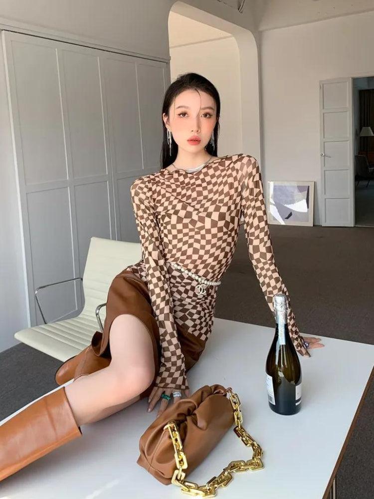 Quick Outfits, Modest Fashion Outfits Ideas Deformed Checked Top Quick Outfits, Modest Fashion Outfits Ideas Deformed Checked Top