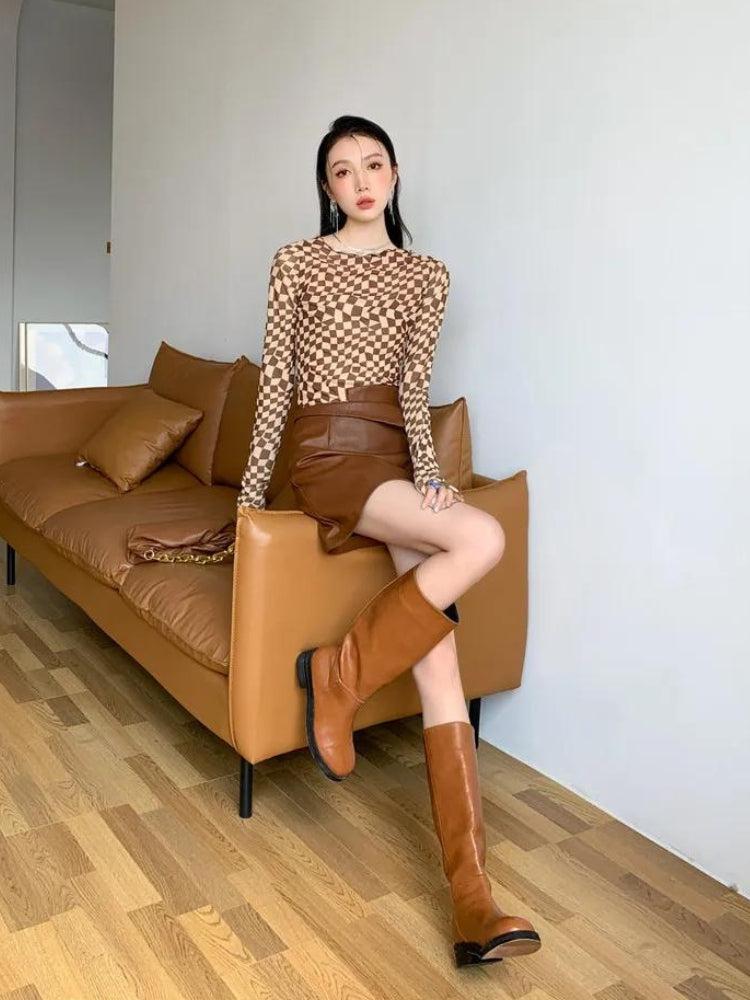 Quick Outfits, Modest Fashion Outfits Ideas Deformed Checked Top Quick Outfits, Modest Fashion Outfits Ideas Deformed Checked Top