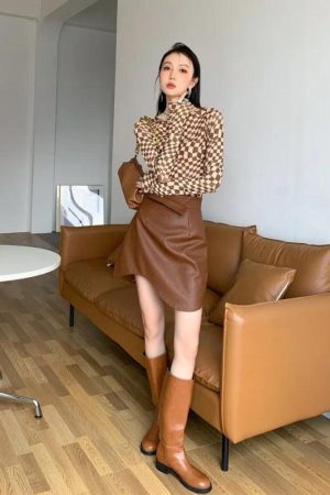 Quick Outfits, Modest Fashion Outfits Ideas Deformed Checked Top