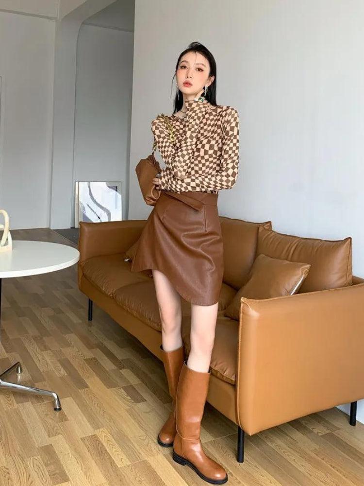 Quick Outfits, Modest Fashion Outfits Ideas Deformed Checked Top