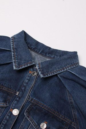 Quick Outfits, Modest Fashion Outfits Ideas Denim Jacket & Skirt Two Piece Set